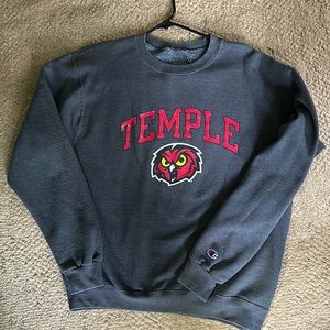 Temple University crew neck sweatshirt.  Champion Brand